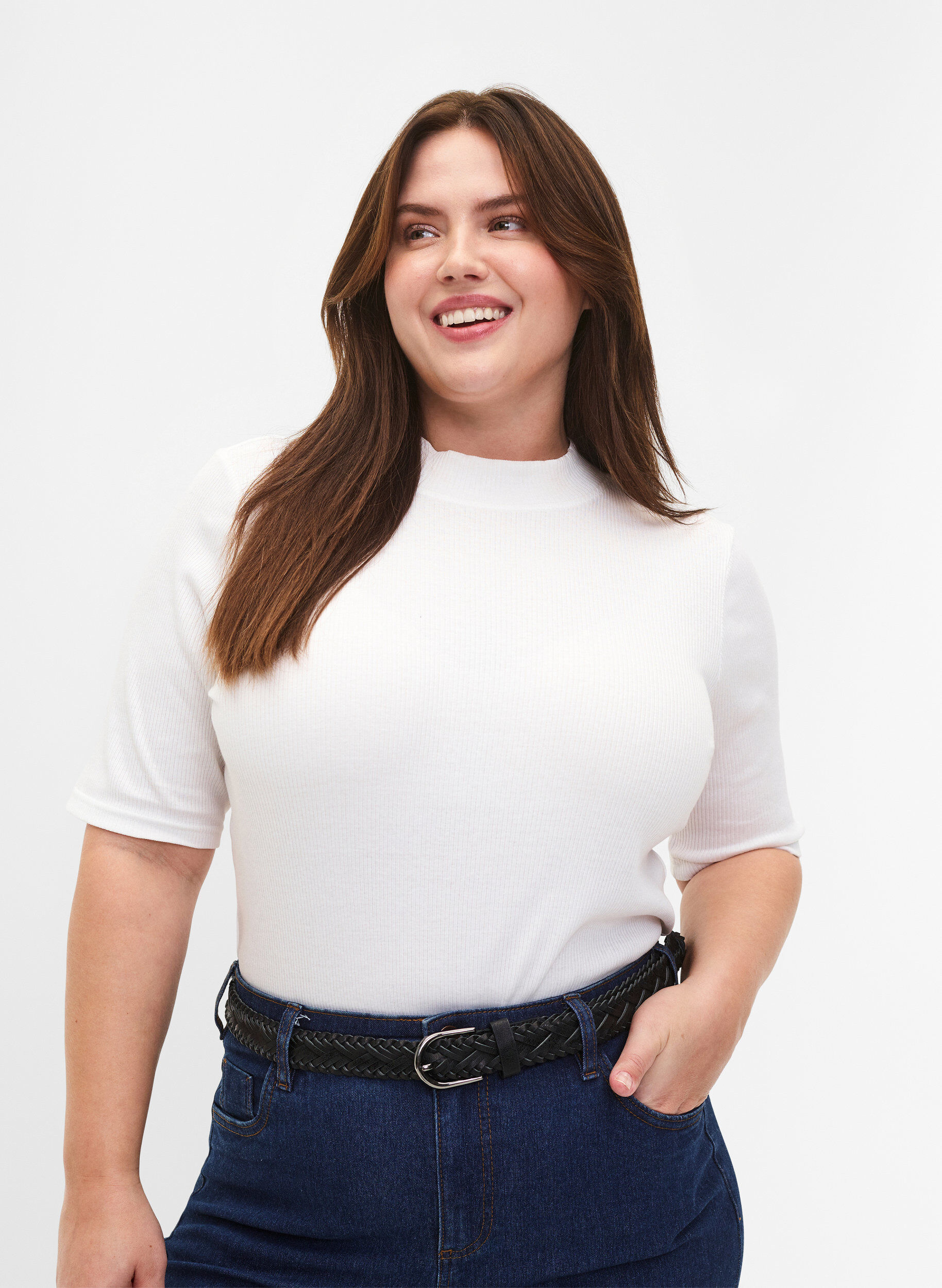 Zizzi Geflochtener G&uuml;rtel, Black, Model image number 0