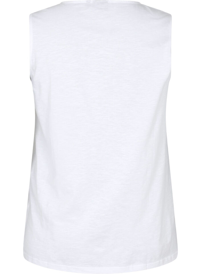 Top sans manches en coton, Bright White, Packshot image number 1