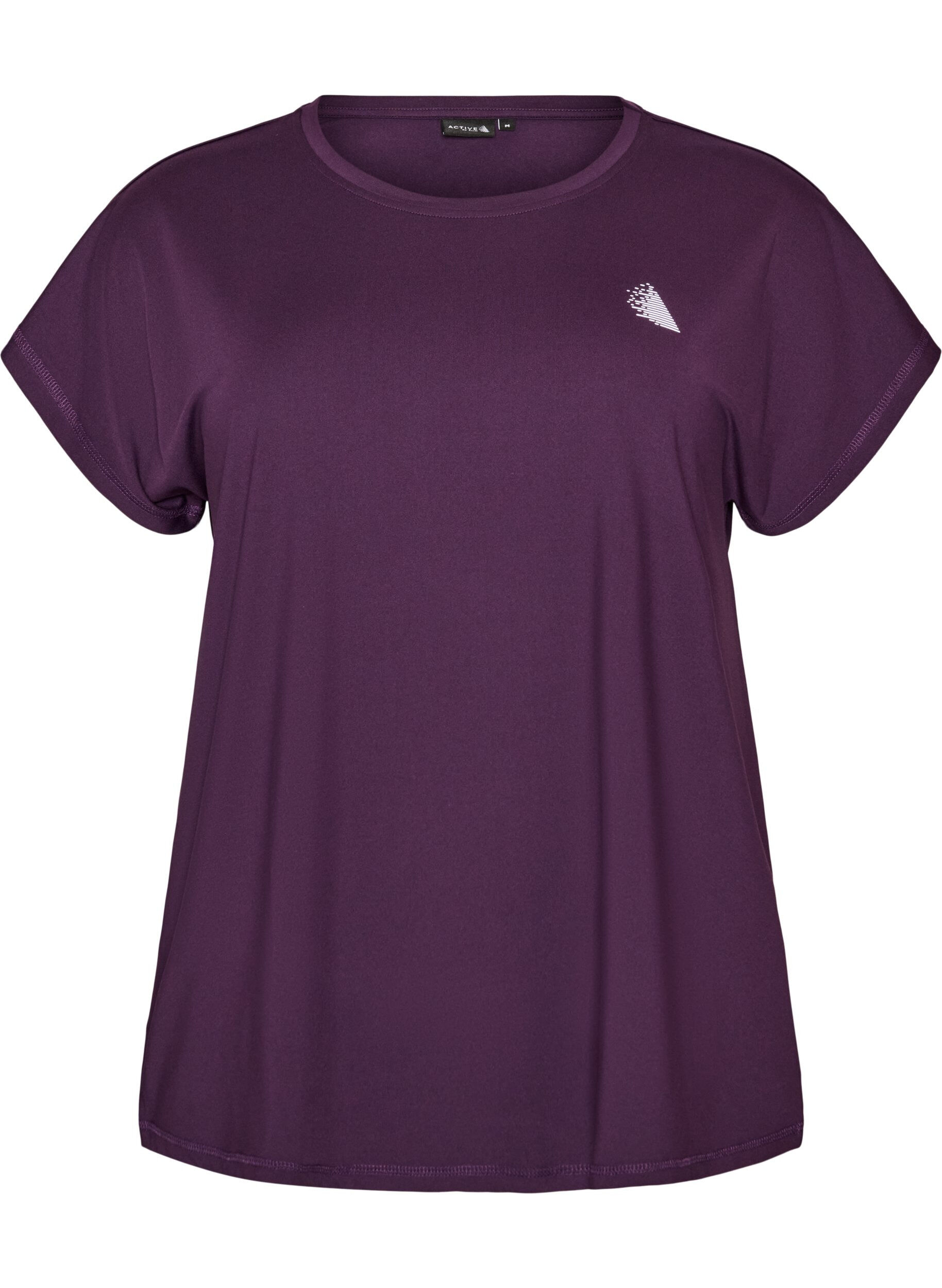 ZizziEinfarbiges Trainings-T-Shirt, Lila, Packshot image number 0