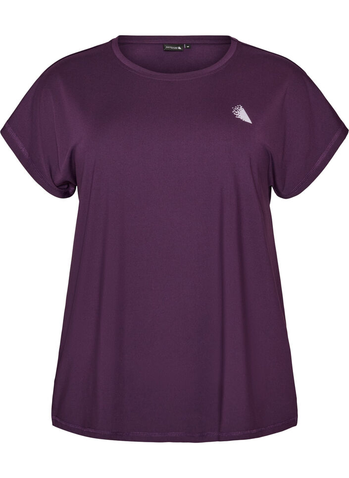 Einfarbiges Trainings-T-Shirt, Lila, Packshot image number 0