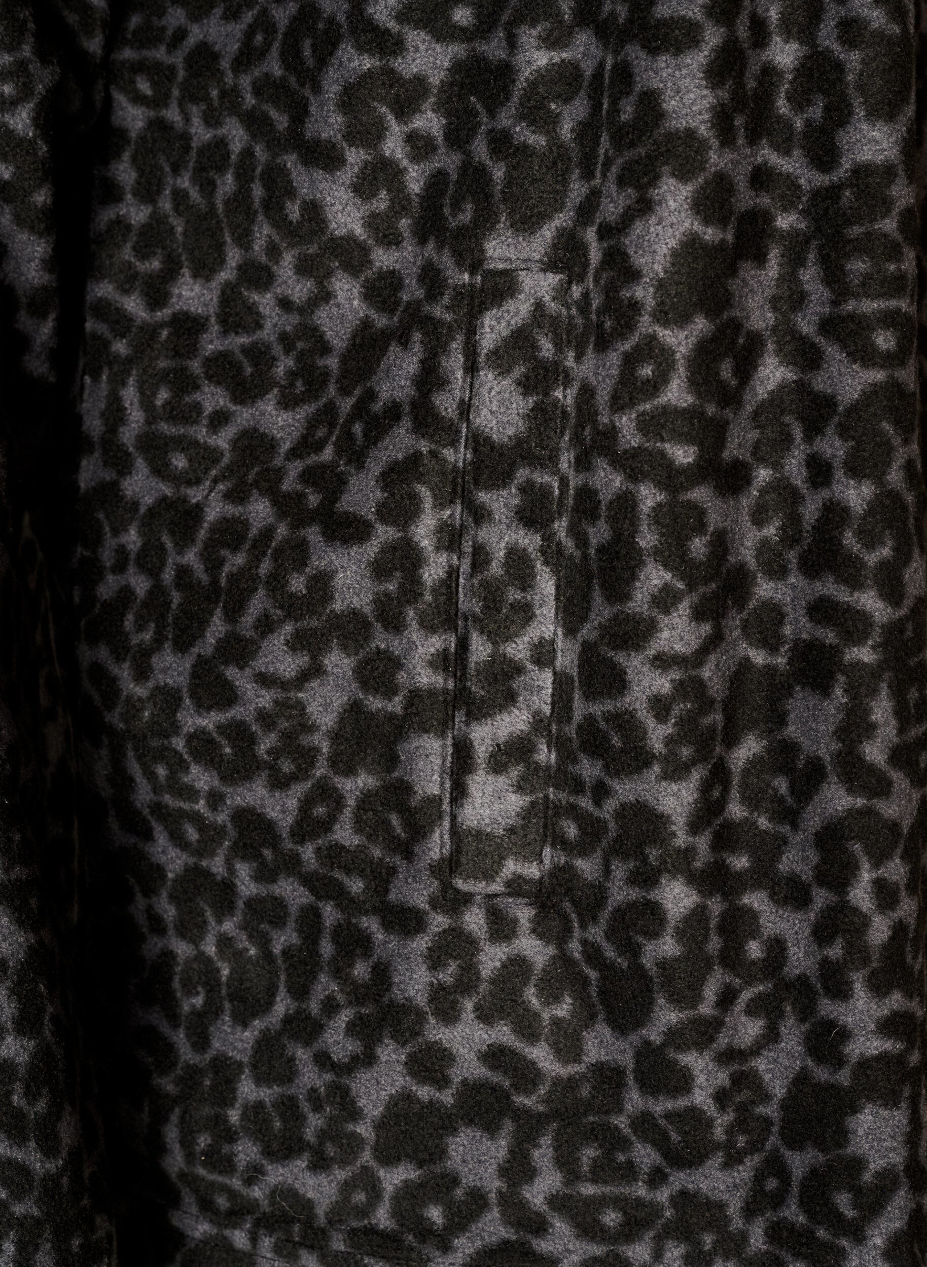 ZizziFleecejacke mit Leopardenmuster und hohem Kragen, Schwarz, Packshot image number 3