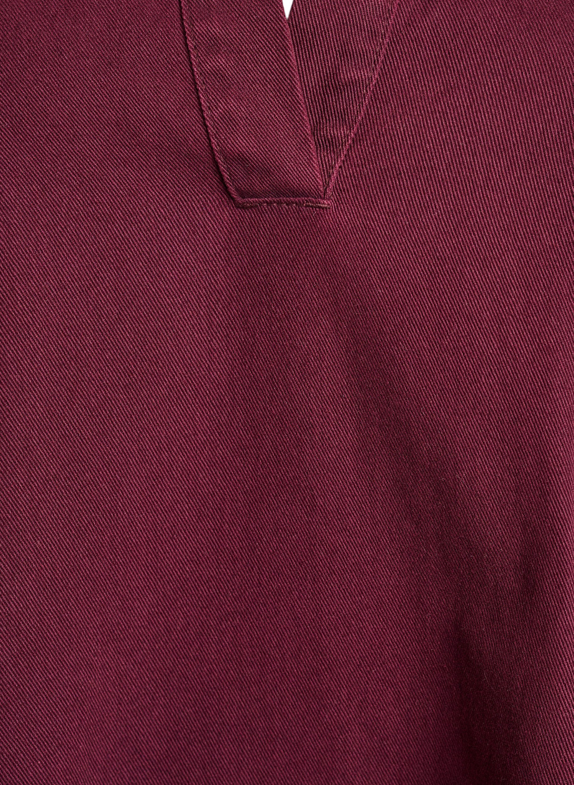 Zizzi Robe courte en jean avec col et d&eacute;collet&eacute; en V, Bordeaux, Packshot image number 2