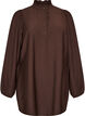 Tunique en viscose avec volants et boutons, Marron, Packshot image number 0