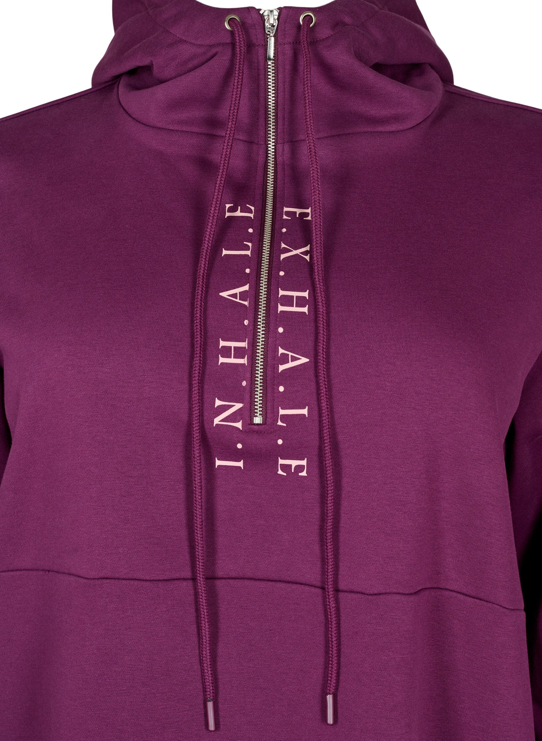 Zizzi Robe pull de style sportif avec capuche, Pickled Beet/SilverP, Packshot image number 2