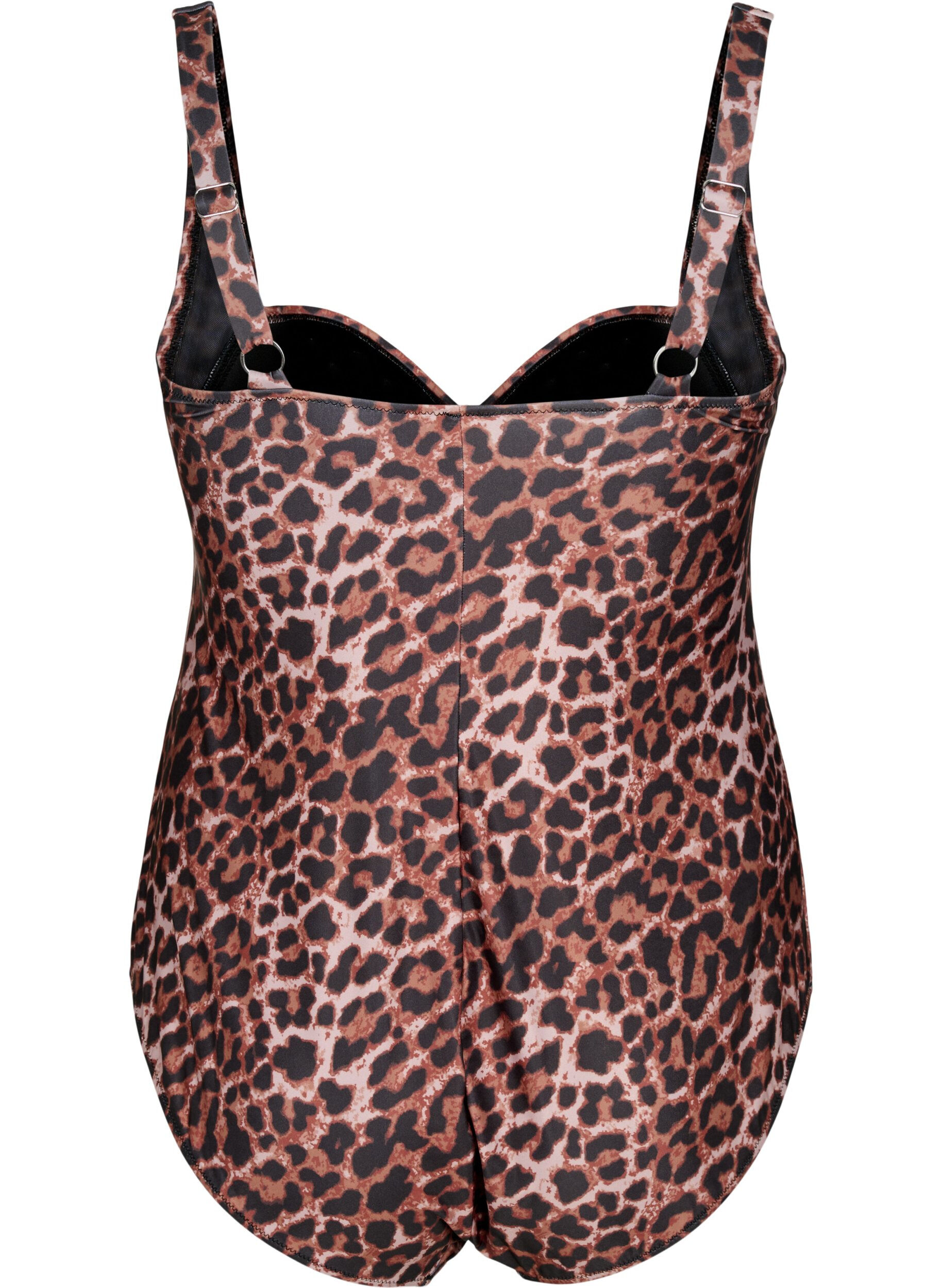 Zizzi Maillot de bain avec drap&eacute; et bonnets rembourr&eacute;s, Leopard, Packshot image number 1