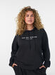 Sweat &agrave; capuche avec imprim&eacute;, Noir, Model image number 3