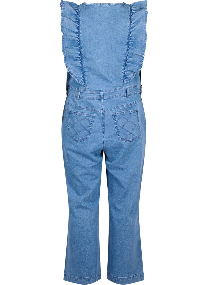 Combinaison en denim avec volants, Light Blue Denim, Packshot image number 1
