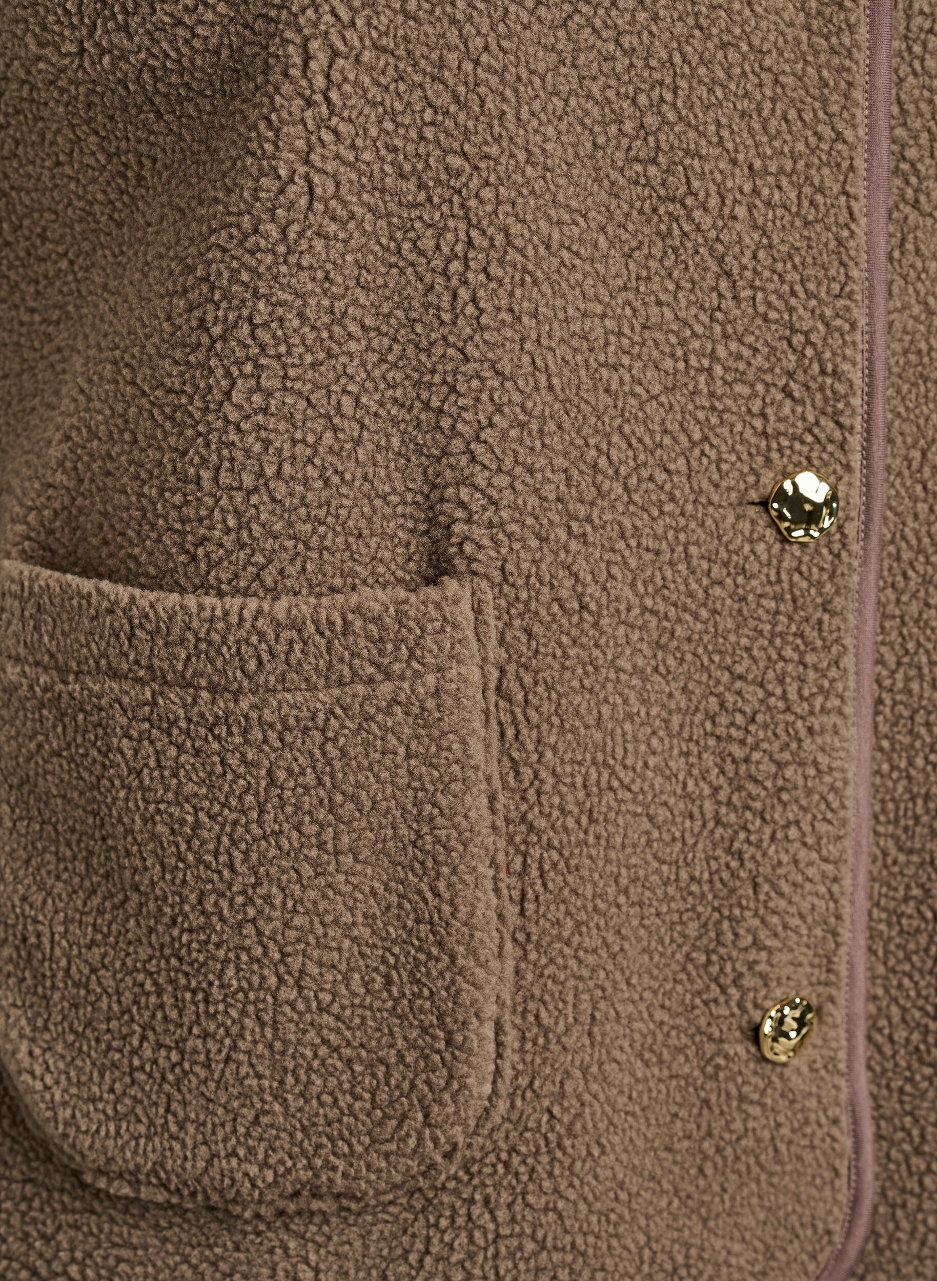 ZizziTeddy-Weste mit Kn&ouml;pfen und Taschen, Braun, Packshot image number 3