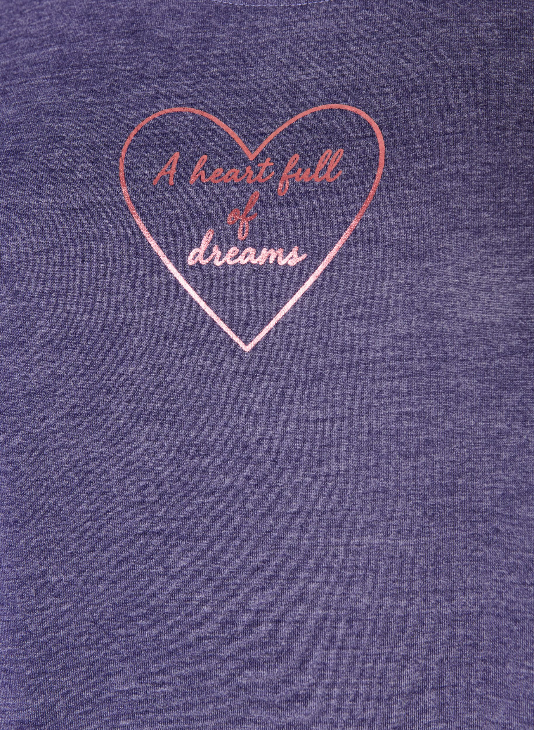 ZizziChemise de nuit &agrave; manches courtes avec imprim&eacute; de texte, Violet, Packshot image number 2