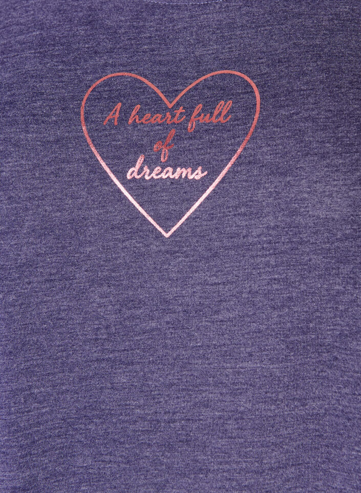 Chemise de nuit &agrave; manches courtes avec imprim&eacute; de texte, Violet, Packshot image number 2