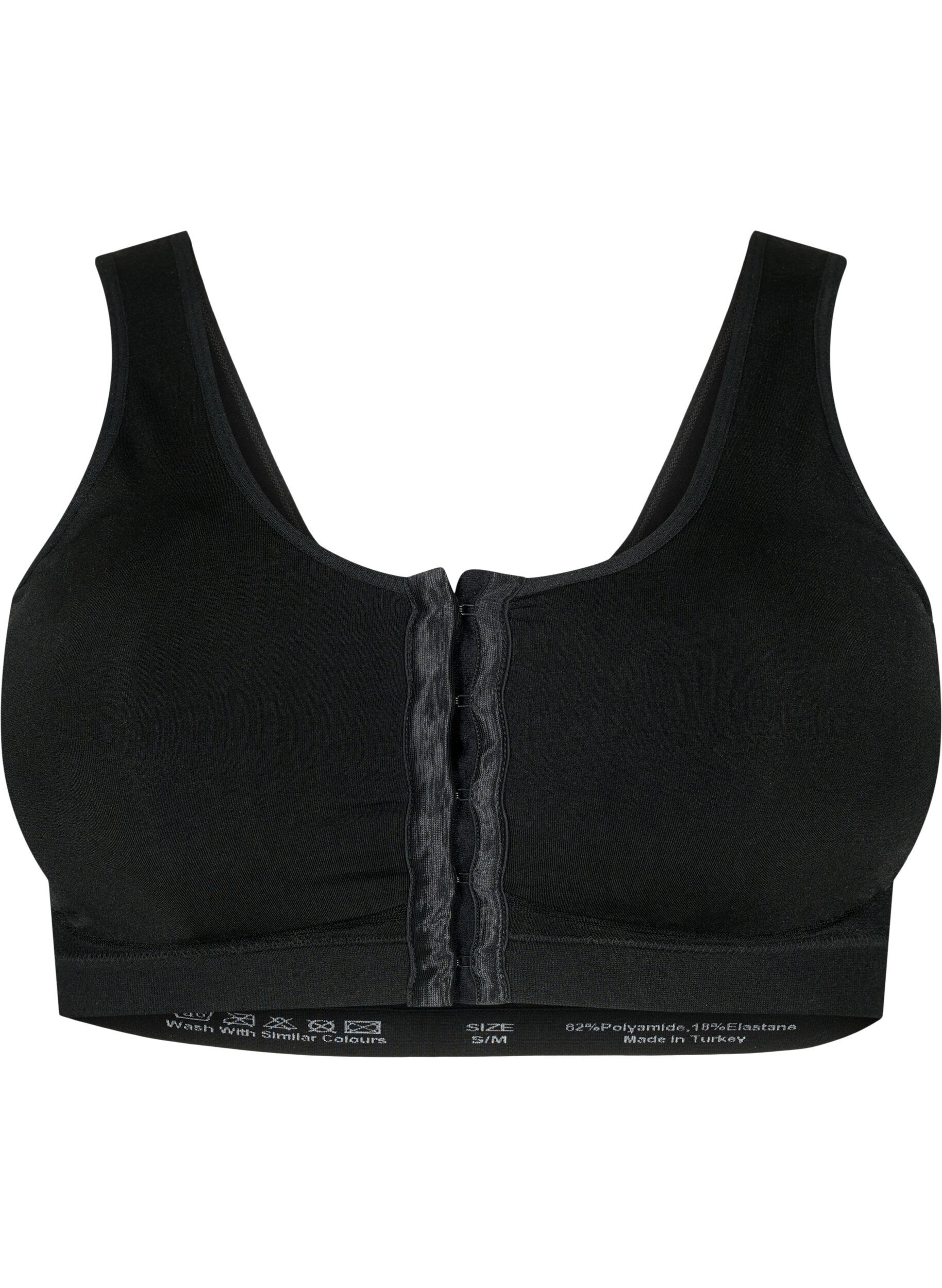 Zizzi Soutien-gorge sans coutures avec fermeture &agrave; l'avant, Black, Packshot image number 0