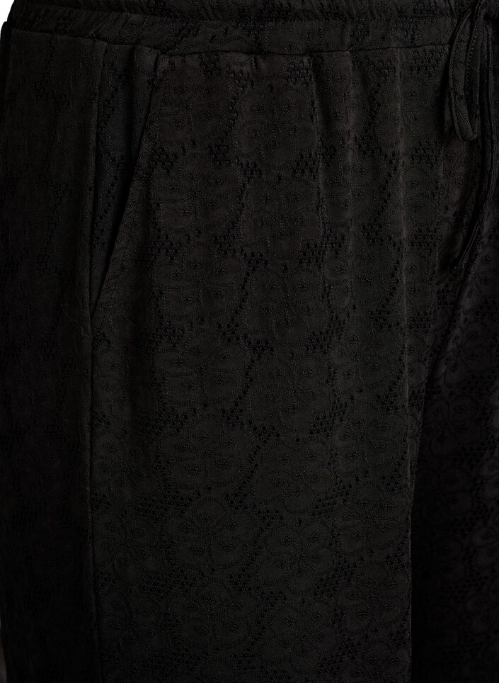 FLASH - Pantalon texturé taille haute, Noir, Packshot image number 2