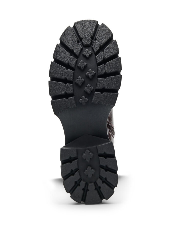 Botte haute &agrave; l'aspect l&eacute;g&egrave;rement craquel&eacute;, Marron, Packshot