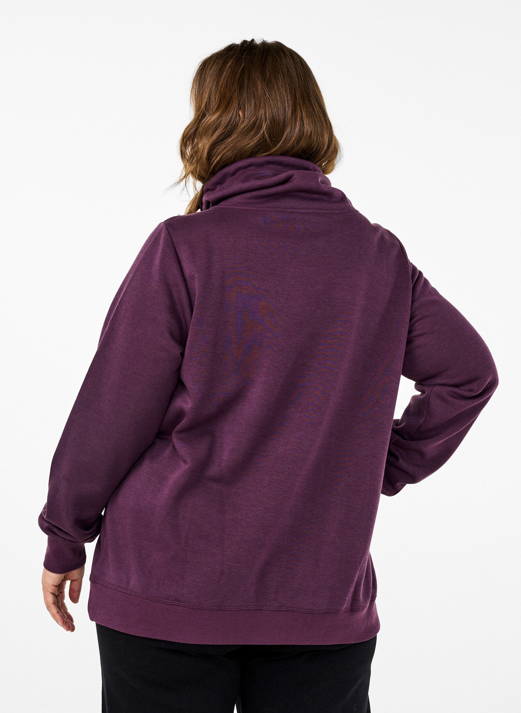 Zizzi FLASH - Sweatshirt mit Stehkragen, Plum Perfect, Model image number 1