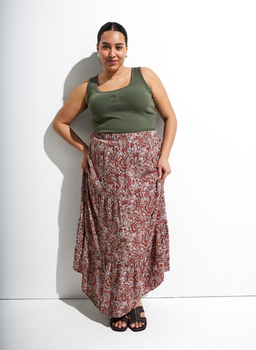 Haut ajust&eacute; avec motif, Vert, Image image number 0