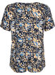 FLASH - Blouse à manches courtes et imprimée, Brown Blue Flower, Packshot image number 1