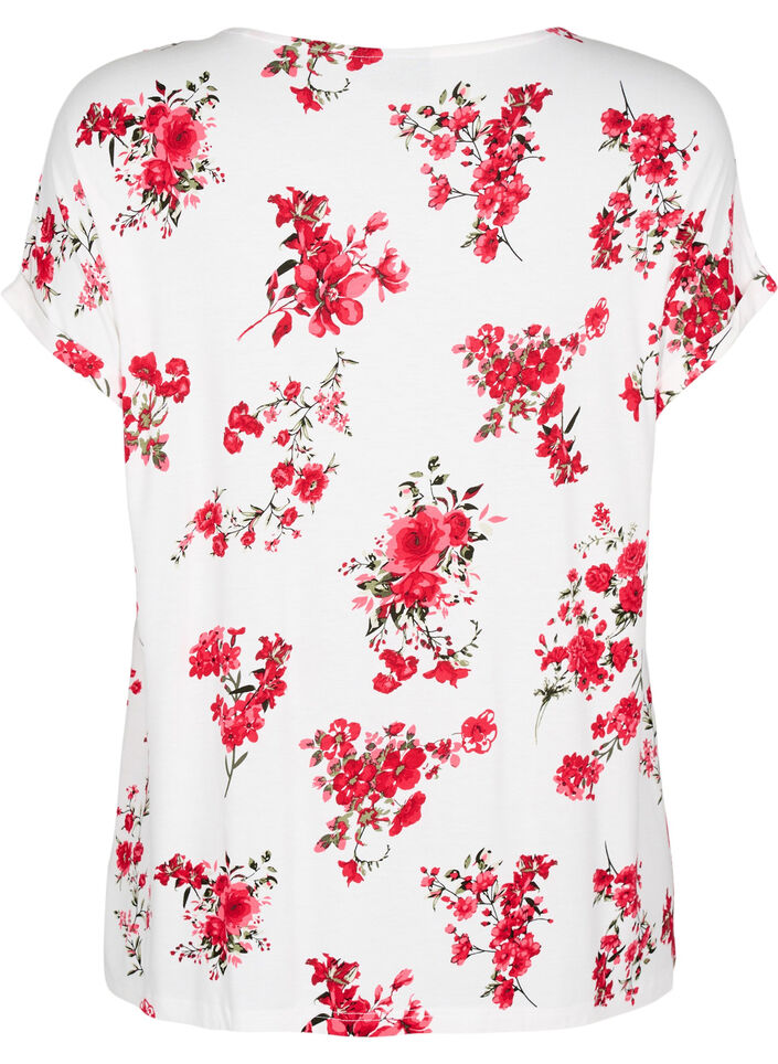 T-shirt avec imprimé floral, Rouge, Packshot image number 1