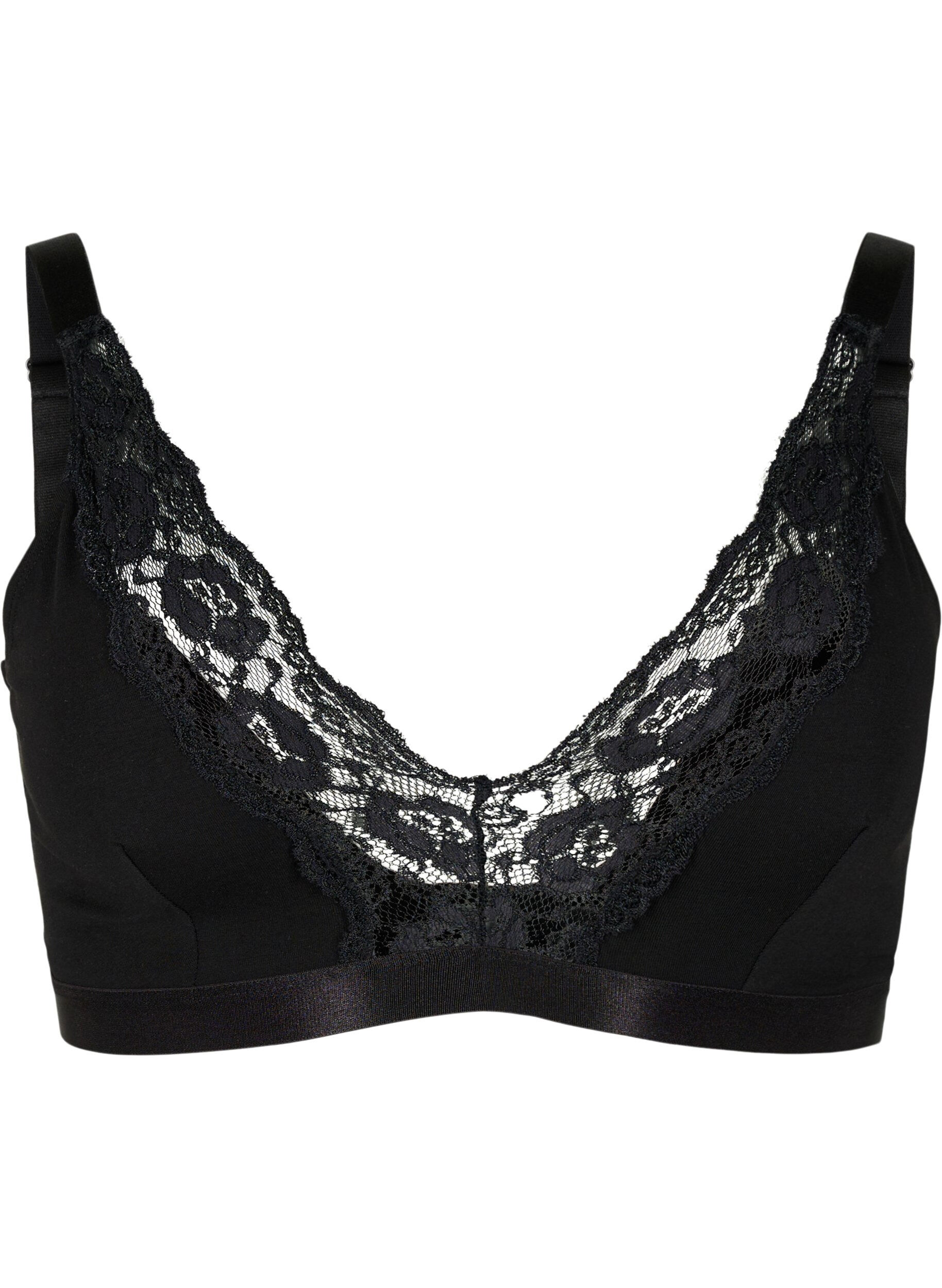 Baumwoll-Bralette mit Spitze