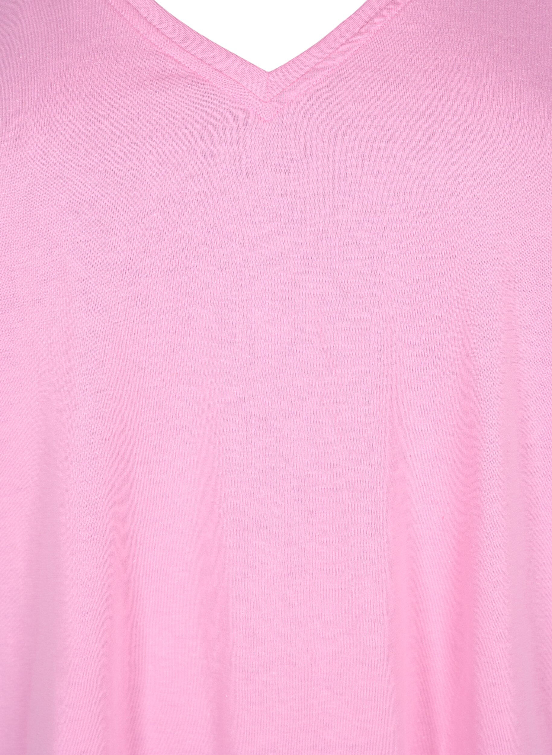 Zizzi FLASH - T-Shirt mit V-Ausschnitt, Begonia Pink, Packshot image number 2