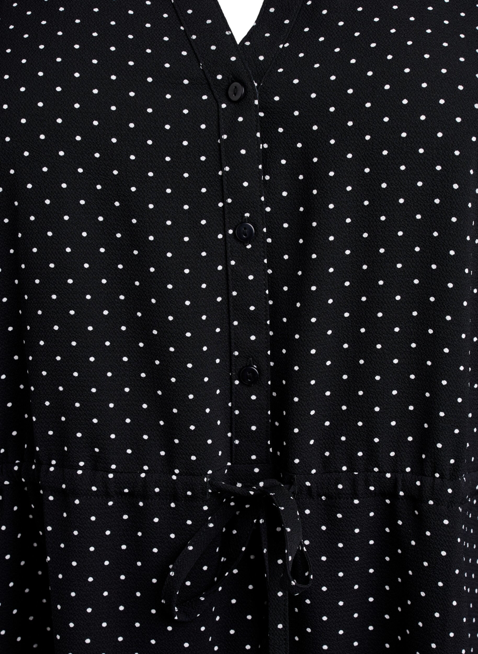 Zizzi Robe mi-longue avec ceinture &agrave; nouer, Noir, Packshot image number 2