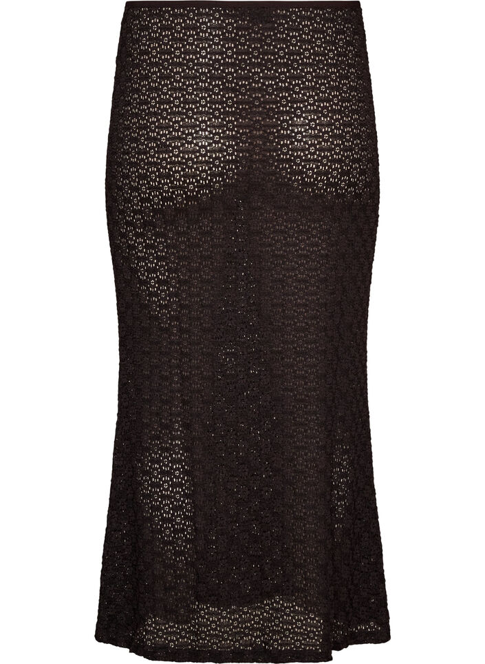 Jupe maxi avec motif &agrave; &oelig;illets, Noir, Packshot image number 1
