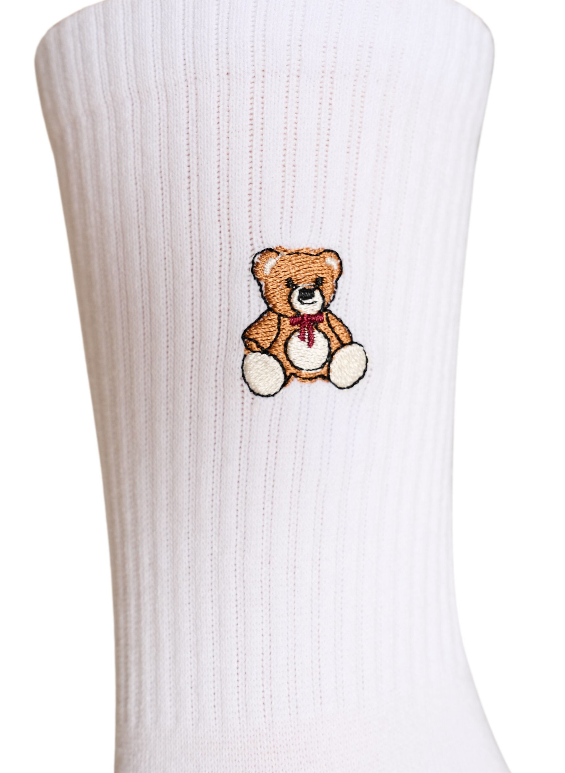ZizziChaussettes en coton avec motif, Blanc, Packshot image number 2