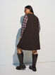 &Auml;rmelloses A-Linien-Kleid mit Nadelstreifen, Braun, Model image number 2