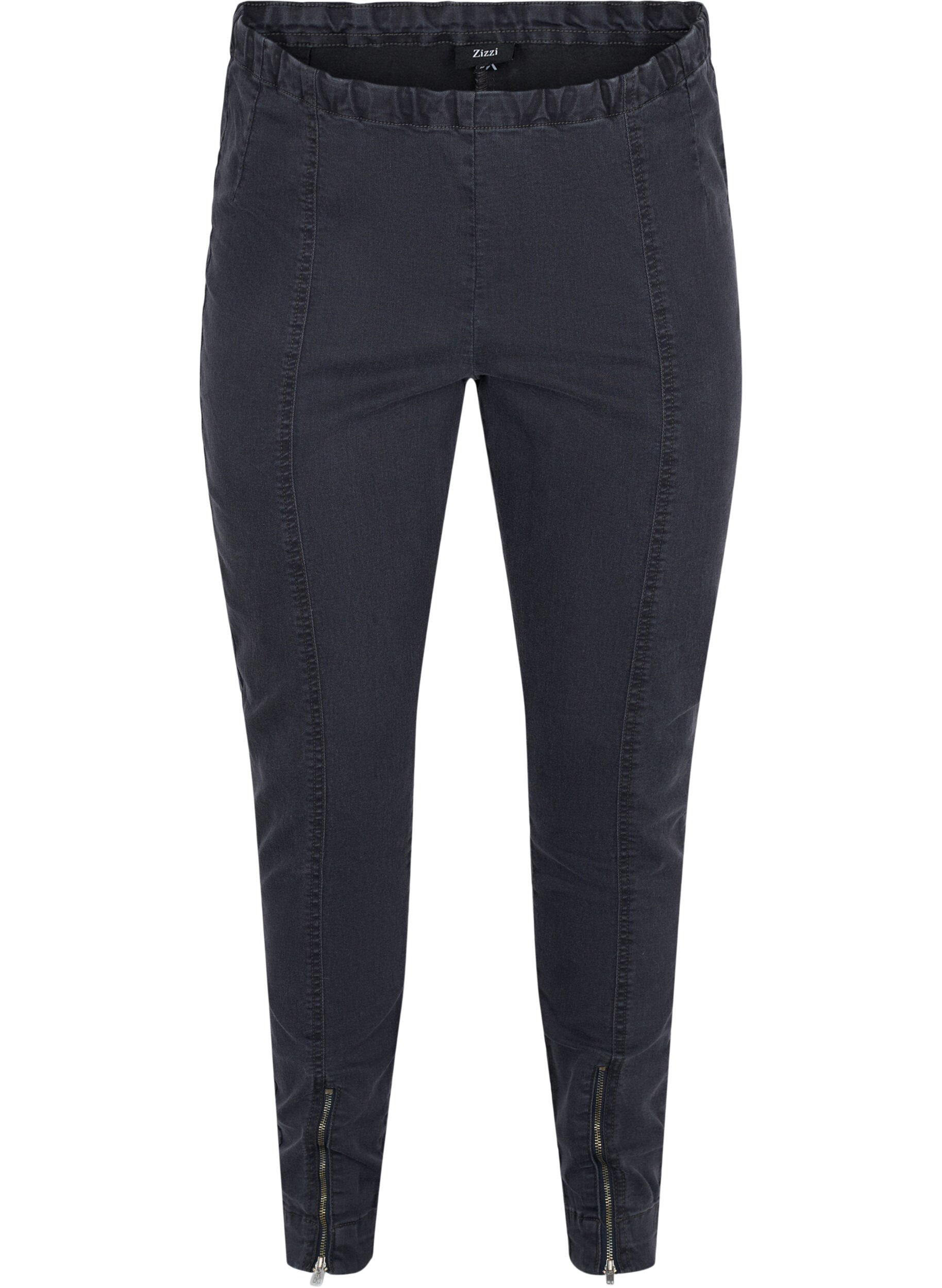 Zizzi Jegging avec d&eacute;tail de fermeture &eacute;clair , Grey Wash, Packshot image number 0