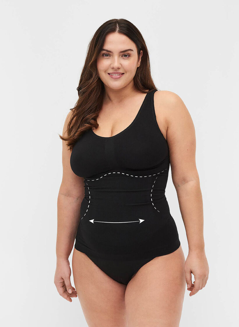 Shapewear Top mit breiten Tr&auml;gern, Schwarz, Model image number 0