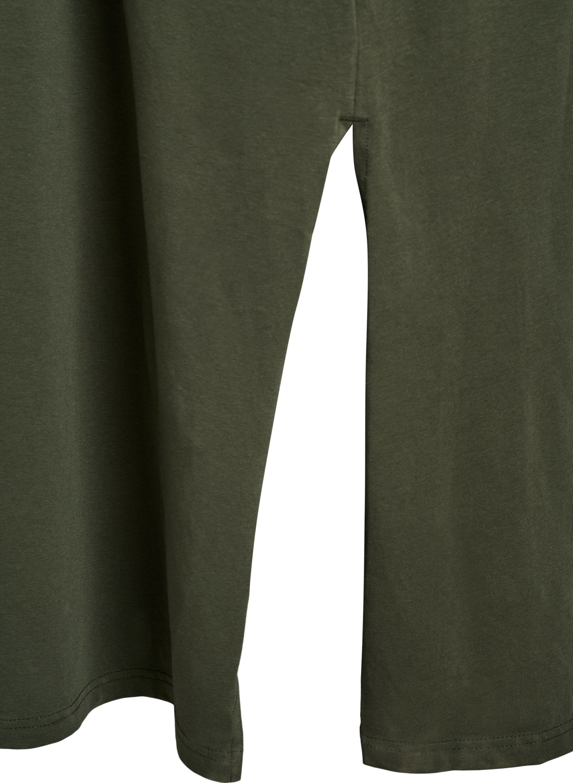 Zizzi Midikleid aus Baumwolle mit kurzen &Auml;rmeln, Gr&uuml;n, Packshot image number 3