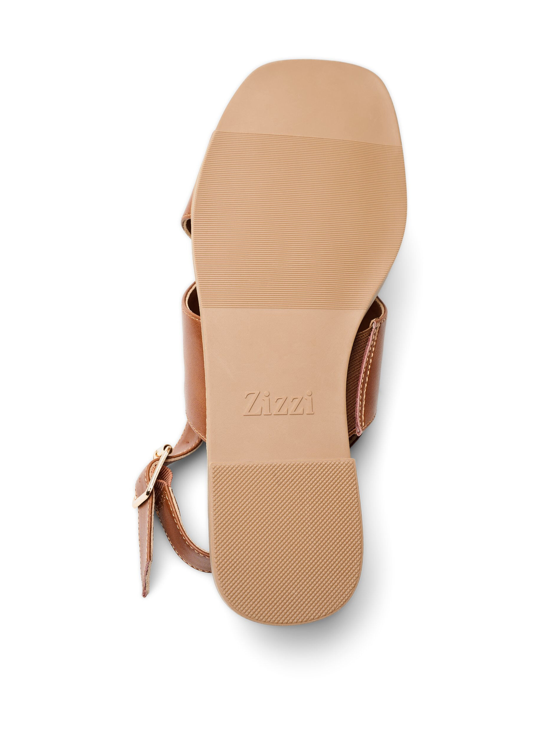 Zizzi Sandale en cuir avec brides crois&eacute;es, Marron, Packshot image number 4