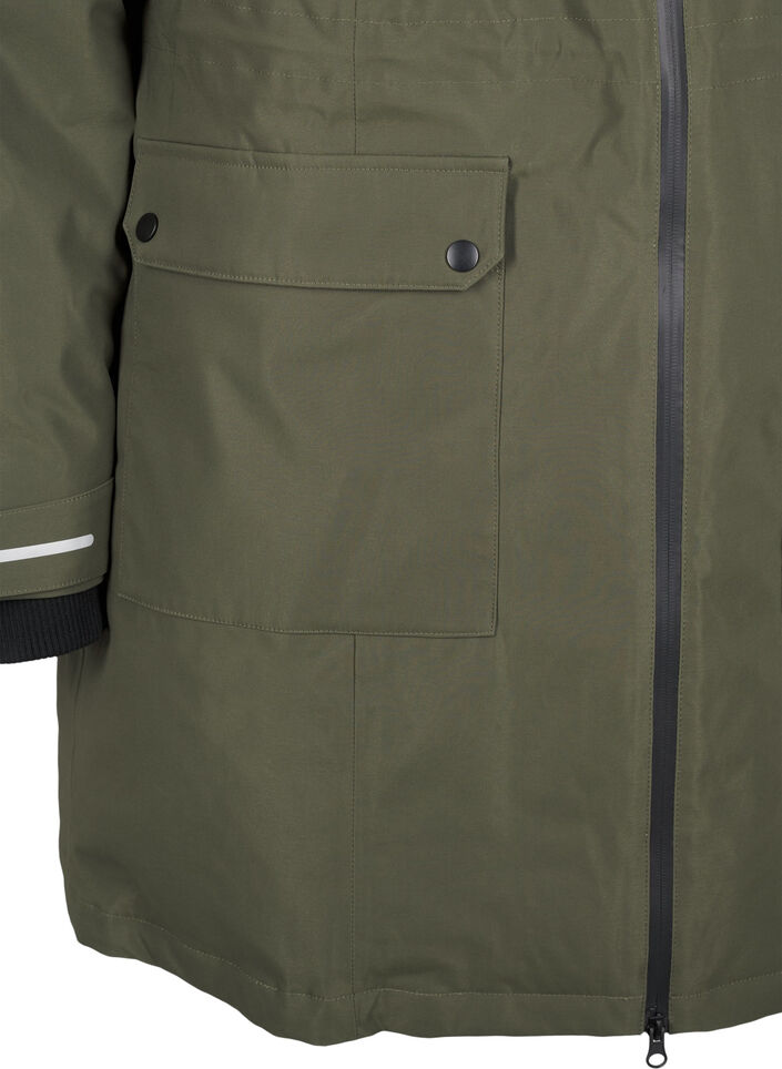 Veste d'hiver pratique avec capuche et poches, Vert foncé, Packshot image number 3