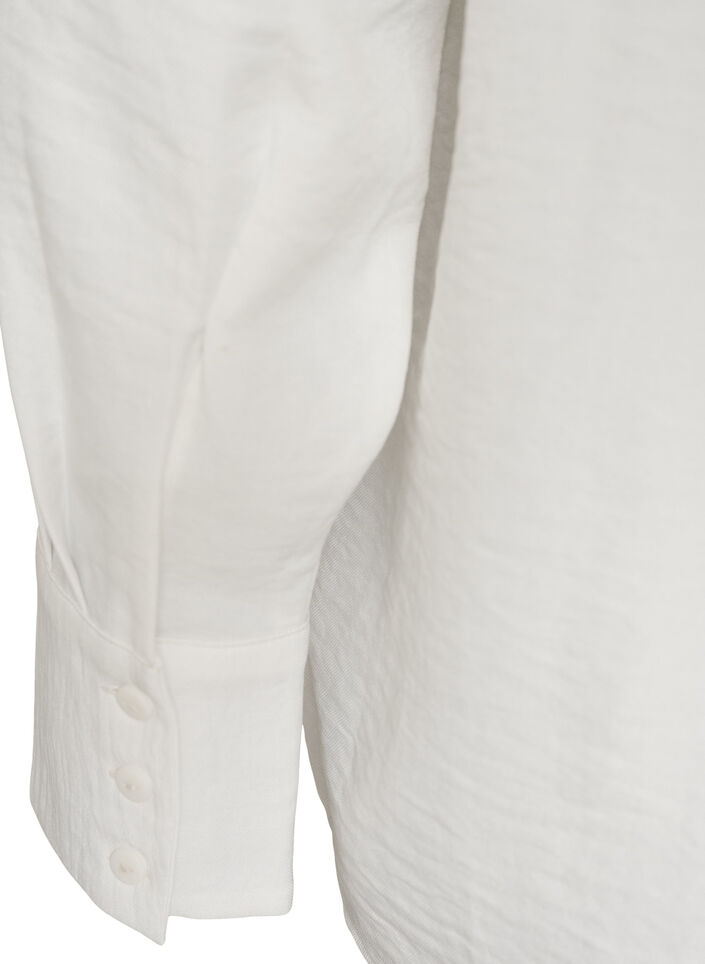 Chemise ample avec col en V, Blanc, Packshot image number 3