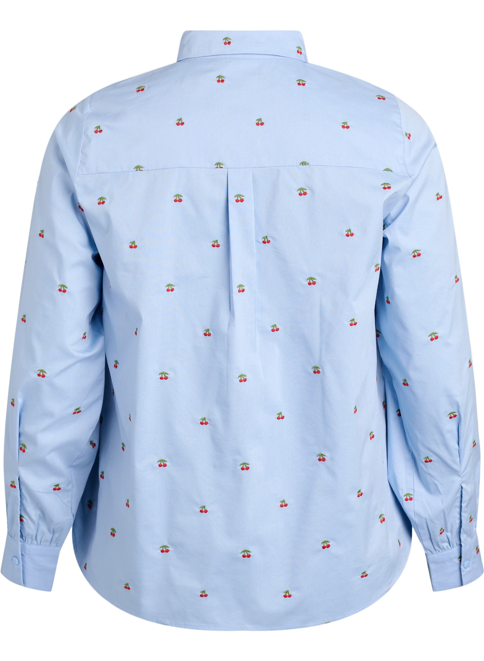ZizziChemise avec cerises brod&eacute;es, Bleu Clair, Packshot image number 1