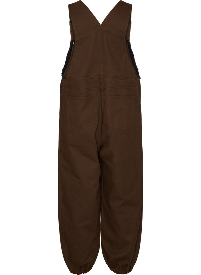 Latzhose mit Balloneffekt und verstellbaren Tr&auml;gern, Braun, Packshot image number 1