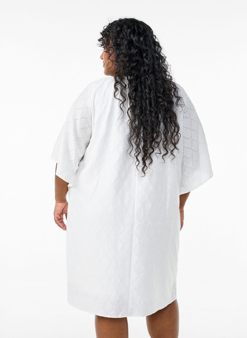 Robe de soirée à la longueur du genou et à manches larges, Blanc, Model image number 2