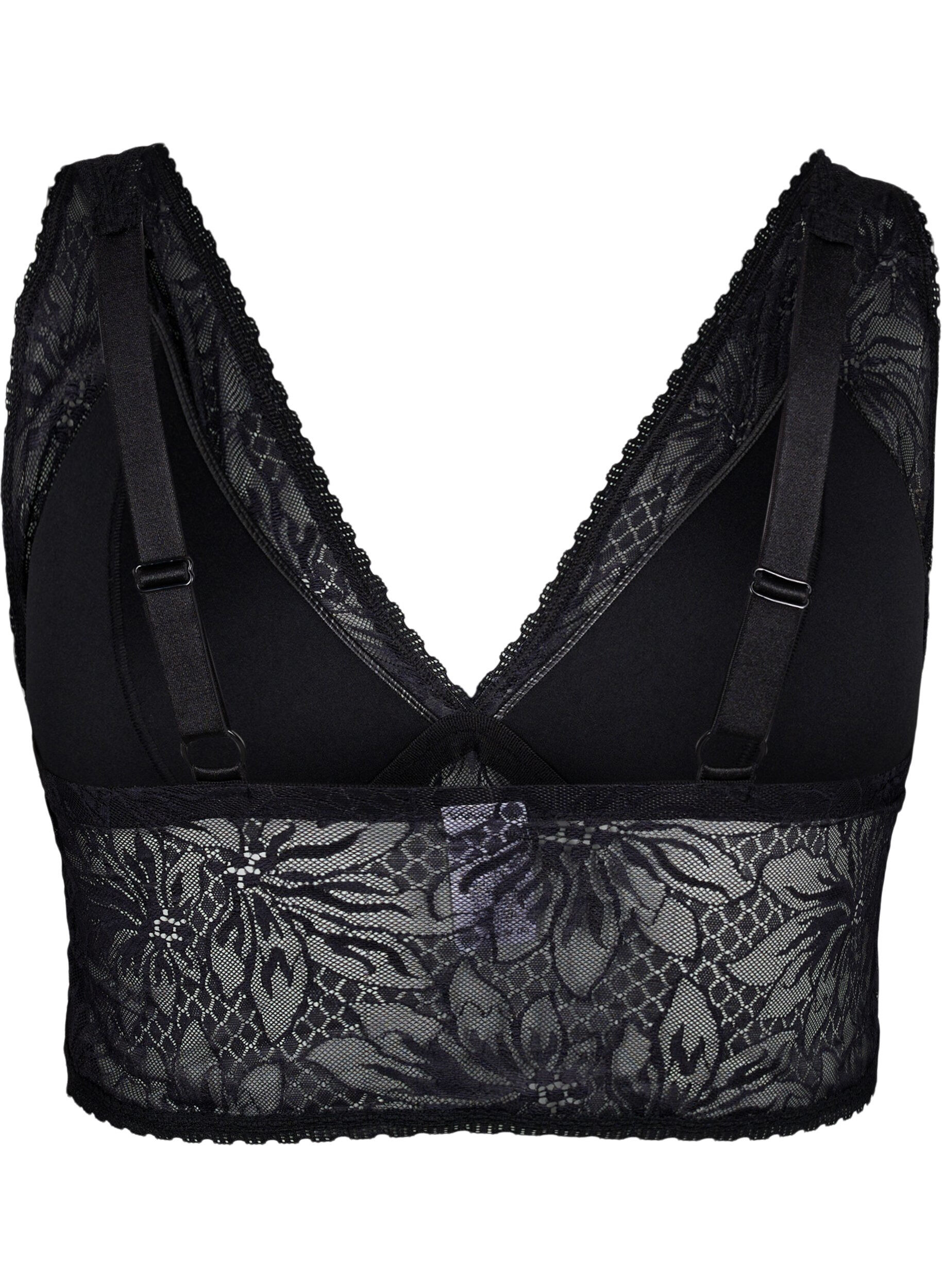 Zizzi Spitze Bralette mit weicher Polsterung, Black, Packshot image number 1