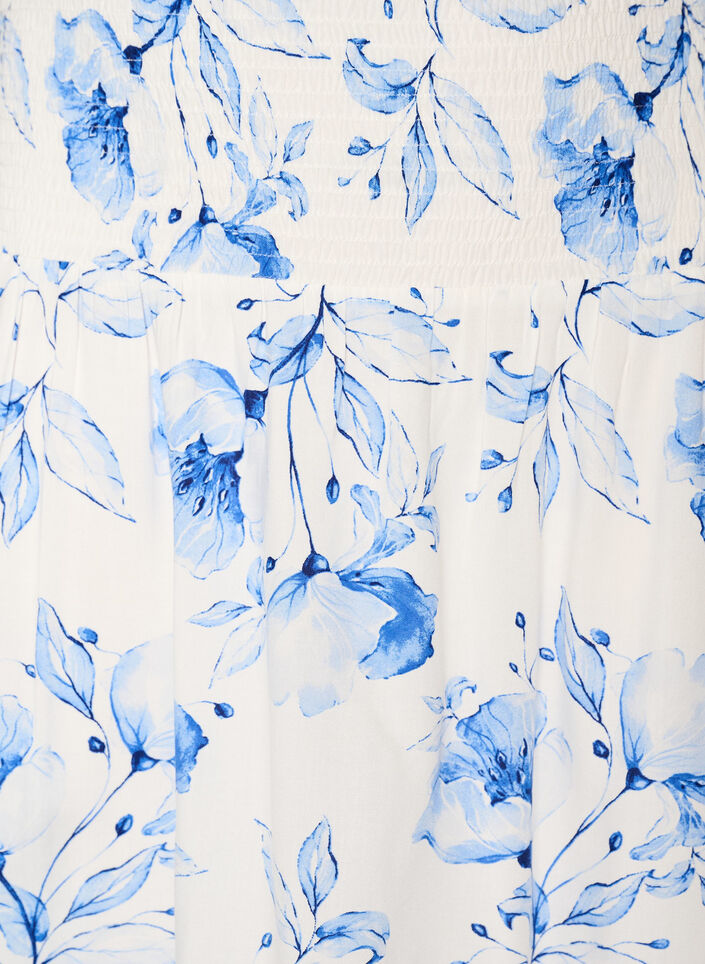 Jupe courte &agrave; taille smock&eacute;e, Bleu, Packshot image number 2