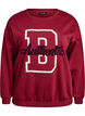 Sweatshirt mit Frottee-Schriftzug, Dunkles Bordeaux, Packshot image number 0