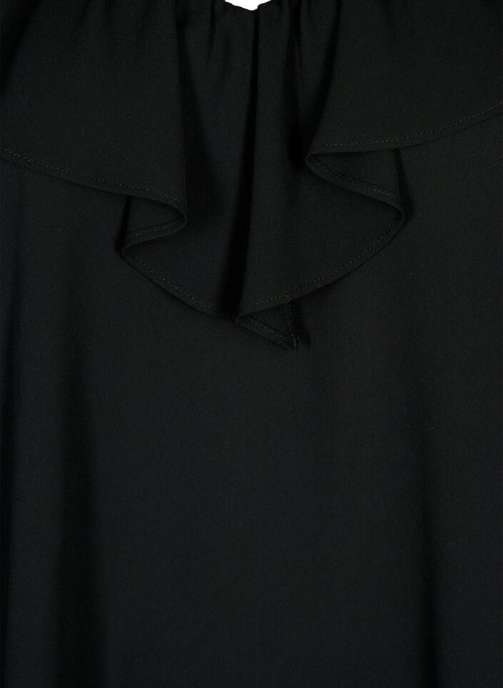 Blouse à manches longues à volants, Black, Packshot image number 2