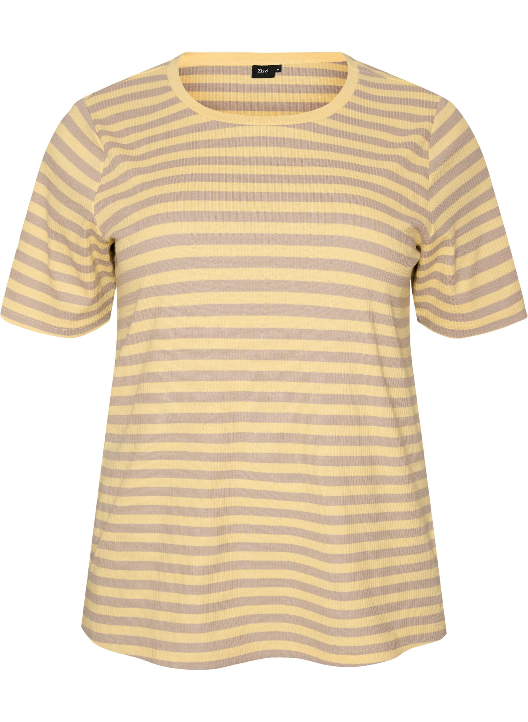 Gestreiftes T-Shirt mit gerippter Struktur