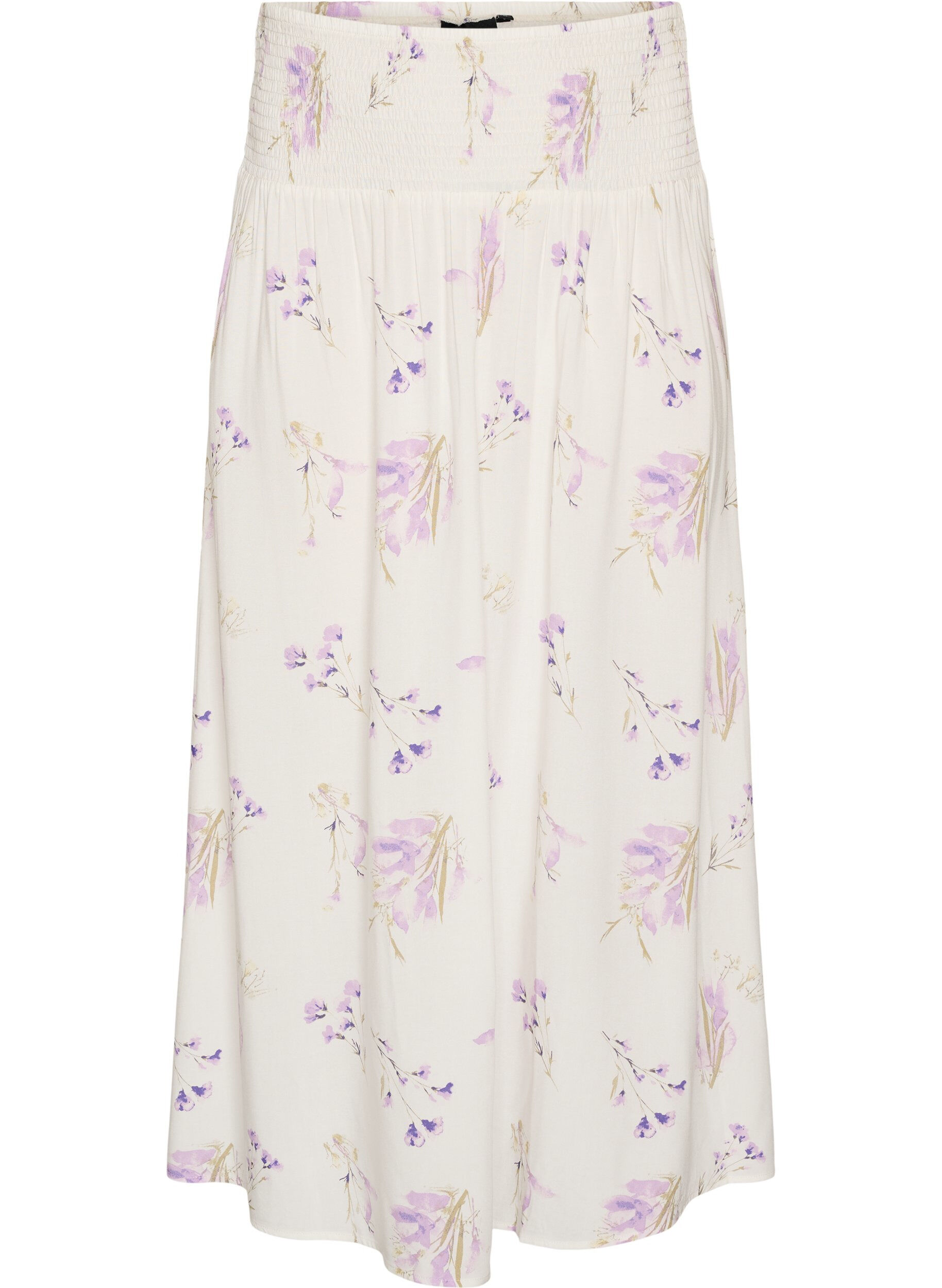 FLASH - Jupe longue en viscose avec smocks