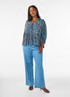 Bluse mit Paisleymuster und Spitzendetails, Blau, Model image number 1