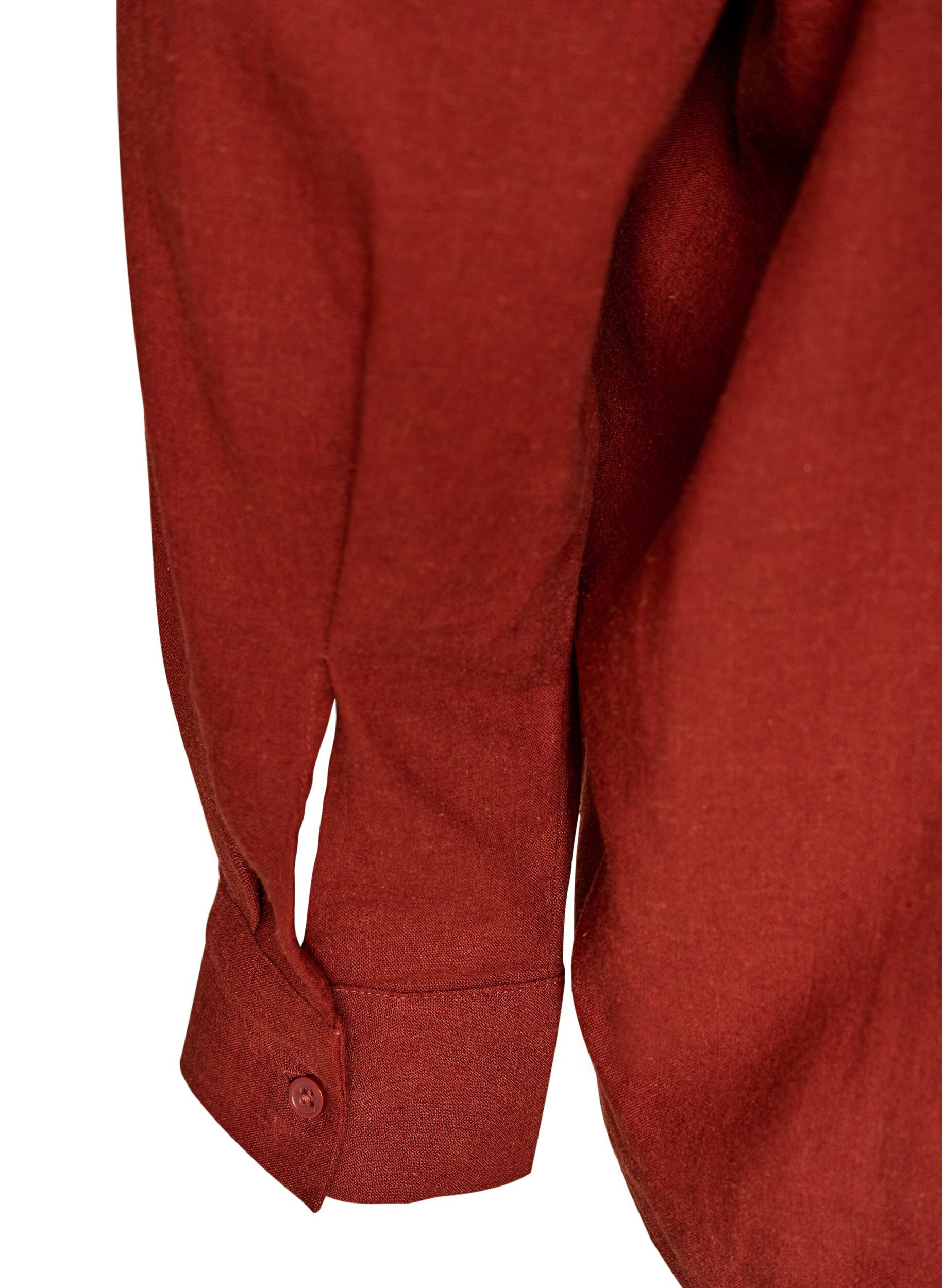 ZizziBlouse en lin et viscose avec col en V, Bordeaux, Packshot image number 3