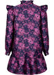 Robe avec détail de volant et boutons de perles, Dark Blue Pink, Packshot image number 1