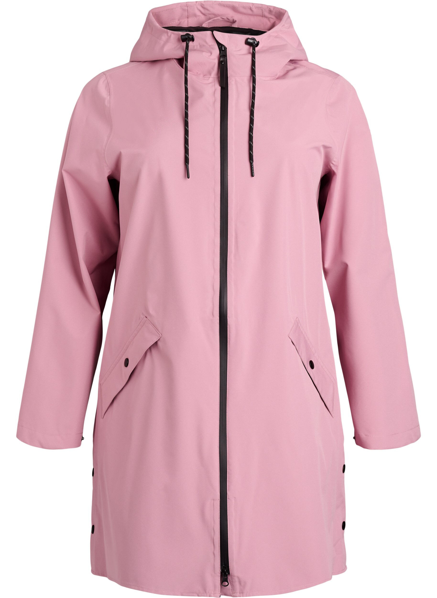 Zizzi Veste de pluie avec poches et capuche, Rose, Packshot image number 0