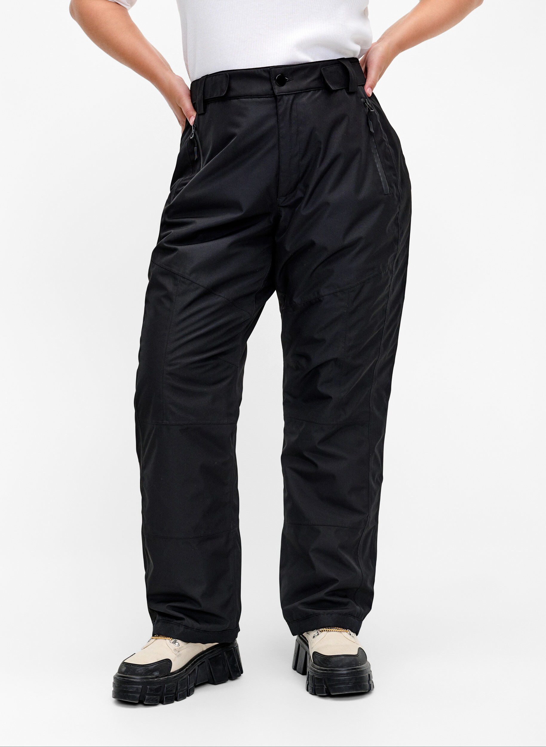 Zizzi Skihose mit verstellbarer Taille, Black, Model image number 2