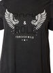 T-Shirt aus Bio-Baumwolle mit Print, Schwarz, Packshot image number 2
