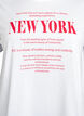 T-shirt avec imprim&eacute; de texte et col rond, Blanc, Packshot image number 2