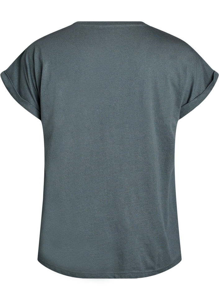 Kurz&auml;rmeliges T-Shirt aus einer Baumwollmischung, Gr&uuml;n, Packshot image number 1